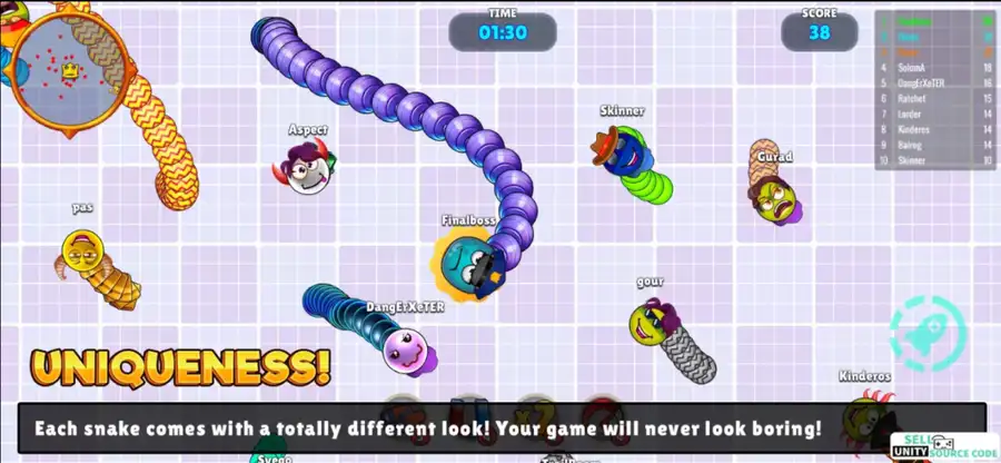 Snake Warz Online Multiplayer (Photon fusion 2) SellUnitySourceCode - Image 9