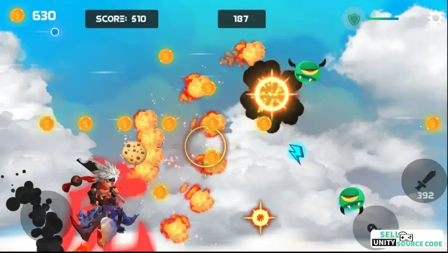 ☁️ Cloud Heroes – 2D Action Shooting Game | SellUnitySourceCode.com - Image 5