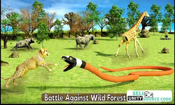 Wild Anaconda Simulator – Snake Attack Survival – SellUnitySourceCode.com - Image 4