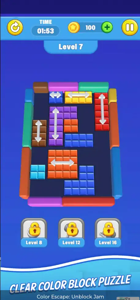 🧩 Color Escape: Unblock Jam – Addictive Block Puzzle Game | SellUnitySourceCode.com - Image 6