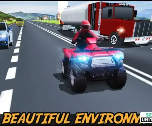 Extreme Quad Biker Race: Highway Drifting 3D Game SellUnitySourceCode