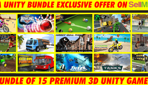 Exclusive MEGA Unity Bundle: 15 High Quality Unity SellUnitySourceCode
