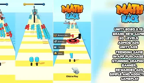 Math Race | Brand New Hypercasual Puzzle Game | SellUnitySourceCode