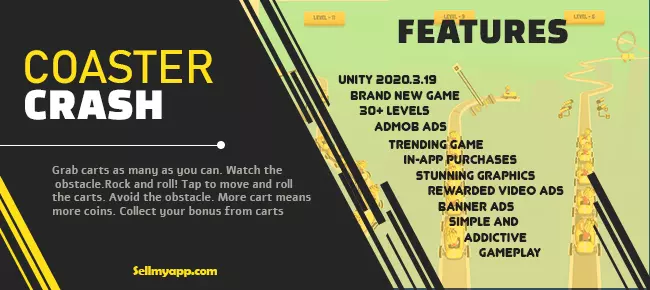 ๐ข Coaster Crash โ Hypercasual Adventure Game | SellUnitySourceCode.com