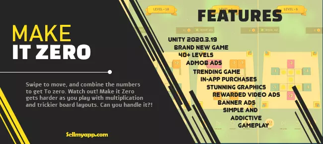 Make it Zero – Hypercasual Puzzle Game SellUnitySourceCode