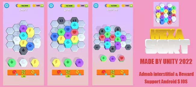 Hexa Sort Puzzle SellUnitySourceCode