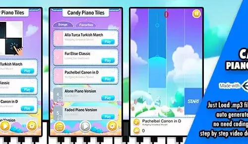 New Candy Piano Music Tiles - SellUnitySourceCode.com