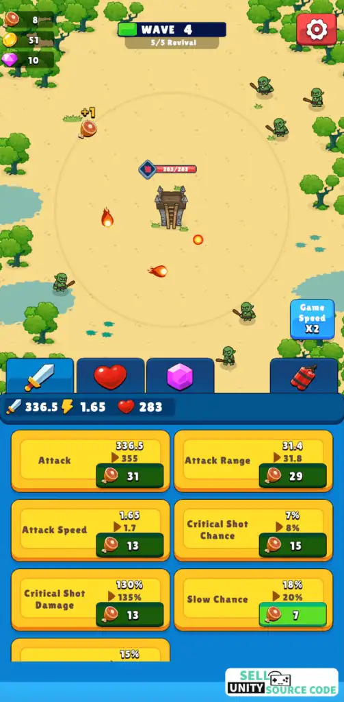 Idle Tower Defense SellUnitySourceCode - Image 9