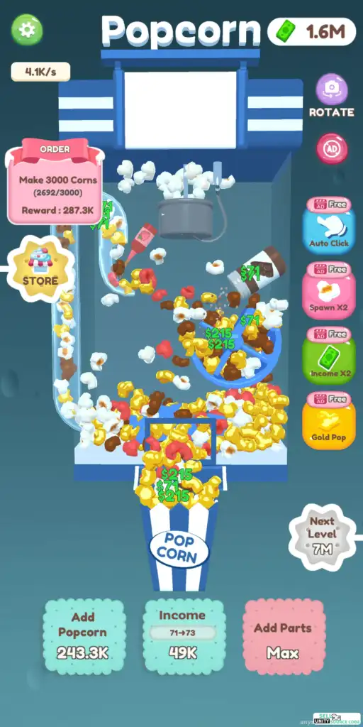 Idle Popcorn Click Master SellUnitySourceCode - Image 4