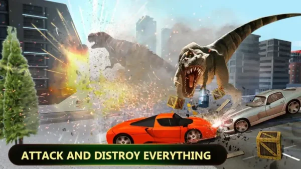 Angry Dinosaur Simulator Games: City Attack 3D