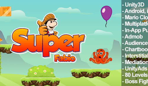 Super Fabio – Unity3D Platformer SellUnitySourceCode