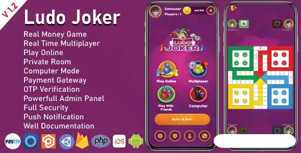 🎲 Ludo Joker With Online Multiplayers Real Money SellUnitySourceCode
