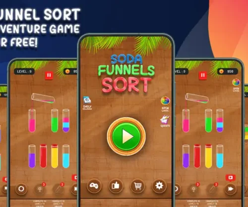 Soda Funnels Sort Puzzle Game SellUnitySourceCode