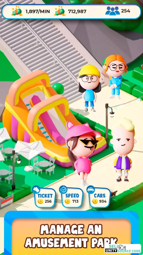 Idle Park Empire Tycoon SellUnitySourceCode - Image 7