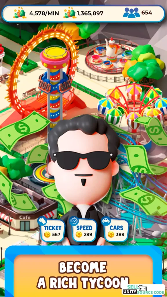 Idle Park Empire Tycoon SellUnitySourceCode - Image 9