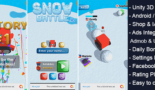 Snowbattle.io – snow ball fights SellUnitySourceCode