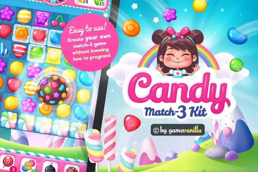 Puzzle Match Game Kit Bundle + 4 Art Packs | SellUnitySourceCode.com