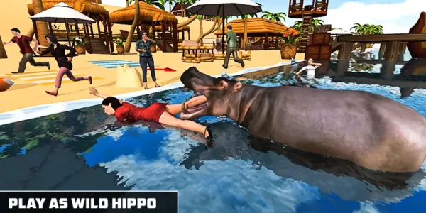 New Angry Hippo Attack Simulator – Wild Animal City Rampage –  SellUnitySourceCode.com - Image 4