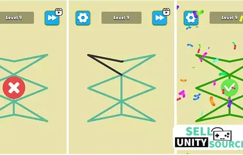 Easy One Line: Drawing Puzzle SellUnitySourceCode