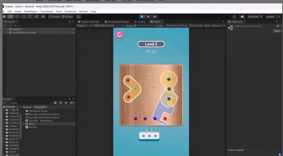 Screw Color Order Jam: 2-in-1 Screw Sorting Puzzle Unity Source Code - Image 5