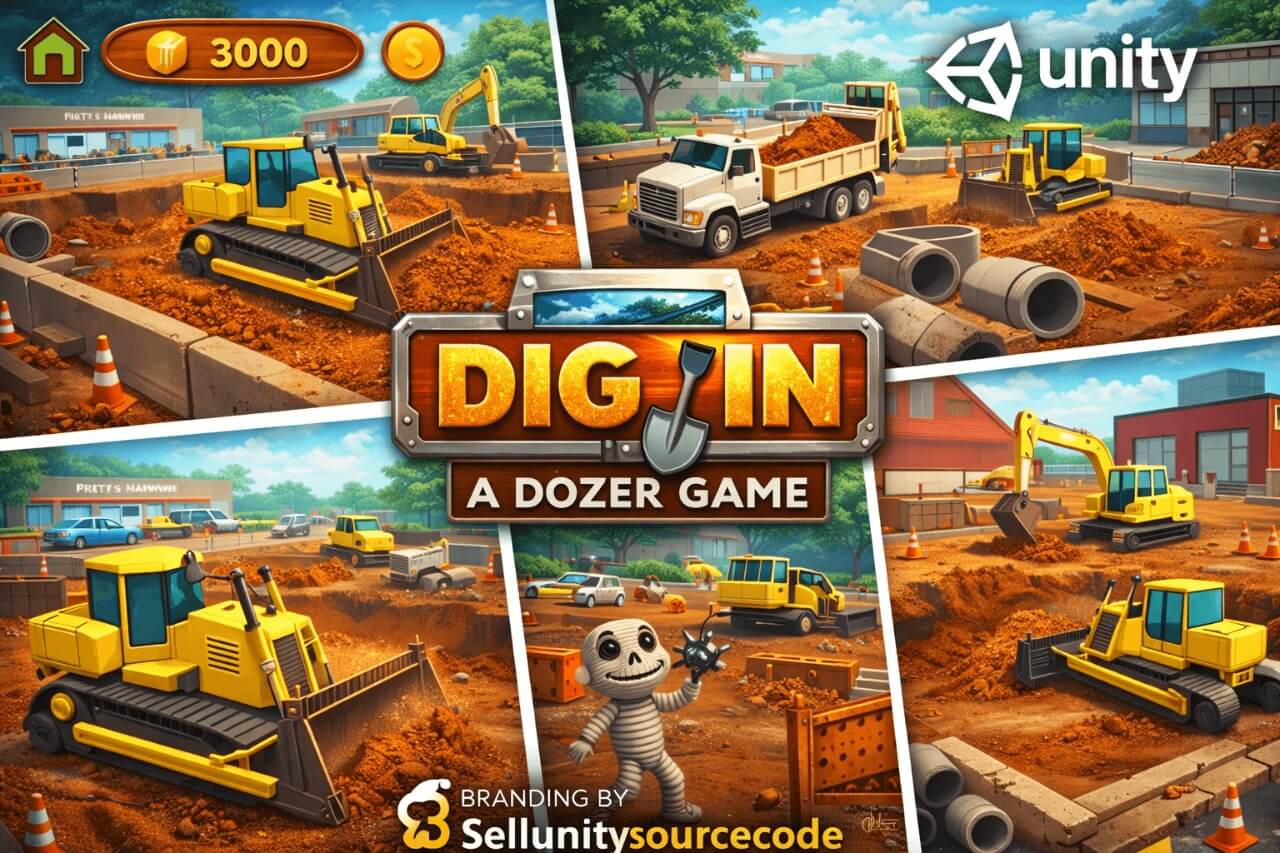 Dig In dozer simulation Unity source code construction game