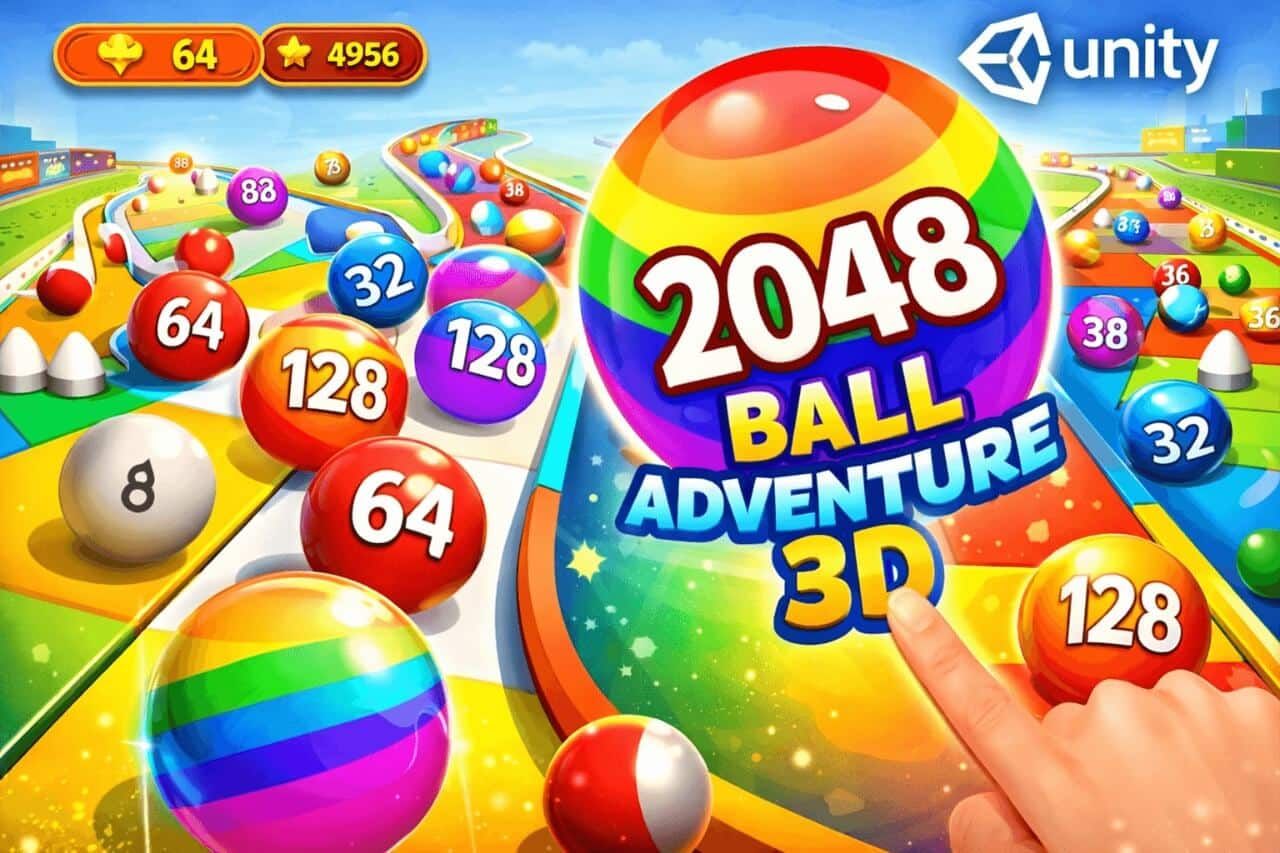 2048 Ball Adventure 3D Unity runner merge game source code