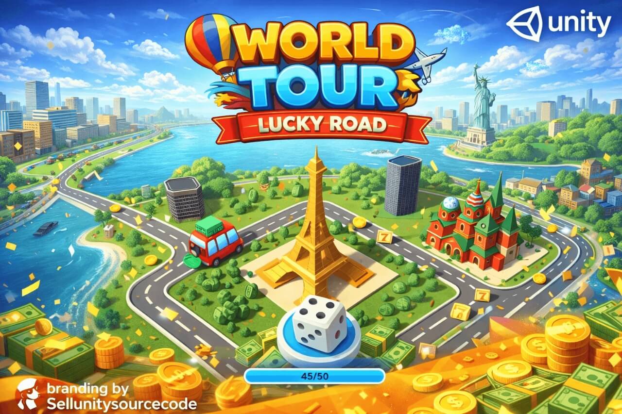 World Tour Lucky Road Unity dice board game source code