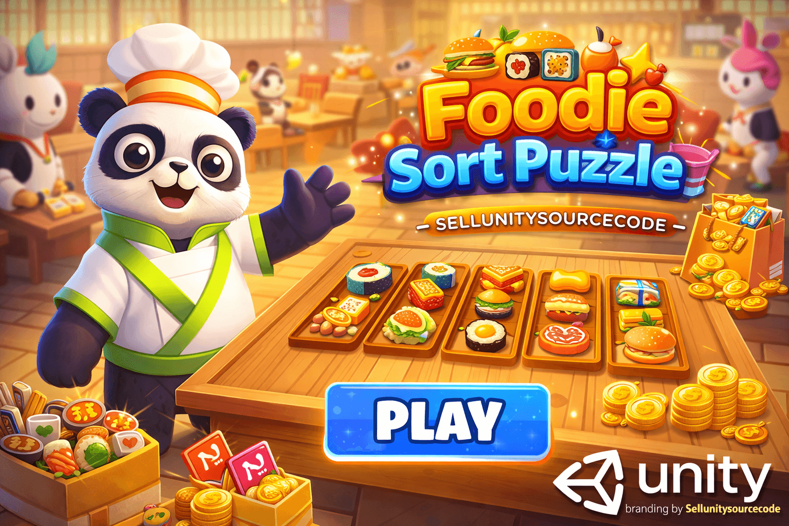 Foodie Sort Puzzle - Complete Mobile Game Template