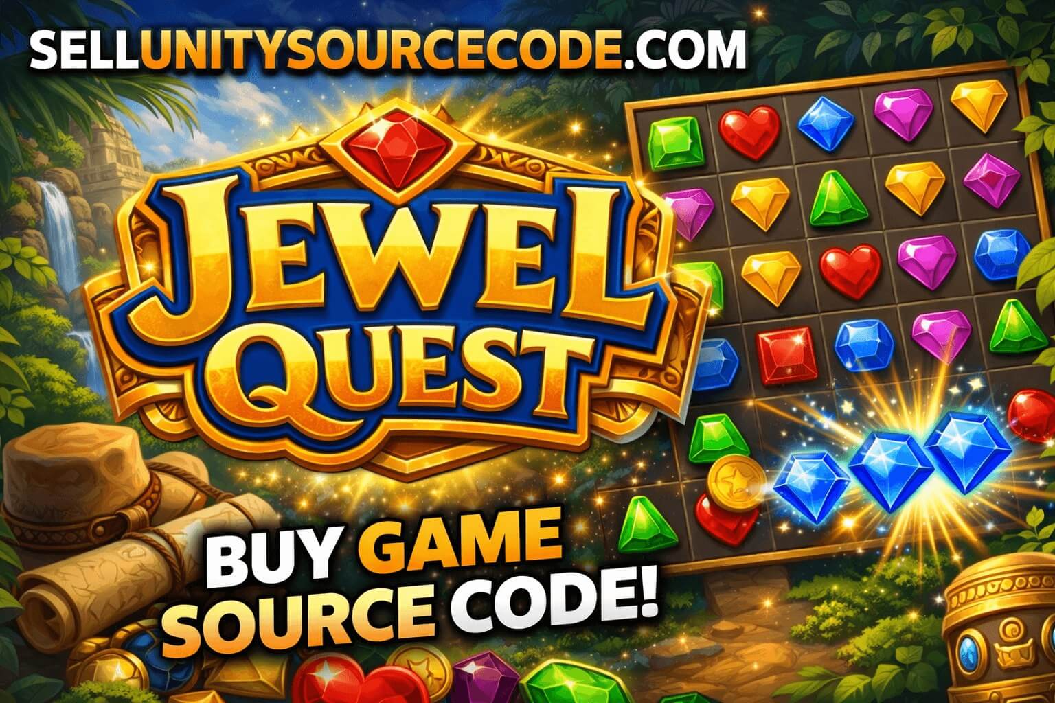 Jewel Quest – Match-3 Bejeweled – Unity Game