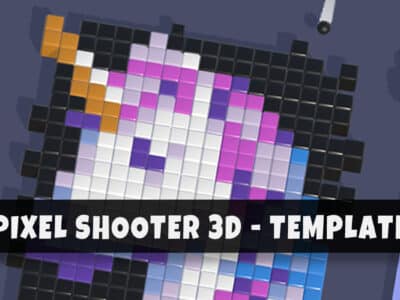 Pixel Shooter 3D gameplay and in-game level editor interface