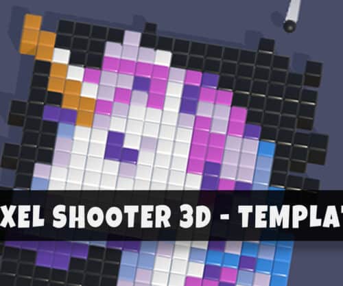 Pixel Shooter 3D gameplay and in-game level editor interface