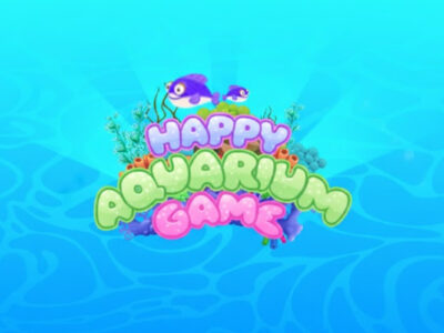 Happy Aquarium gameplay showing fish tank decoration and cleaning